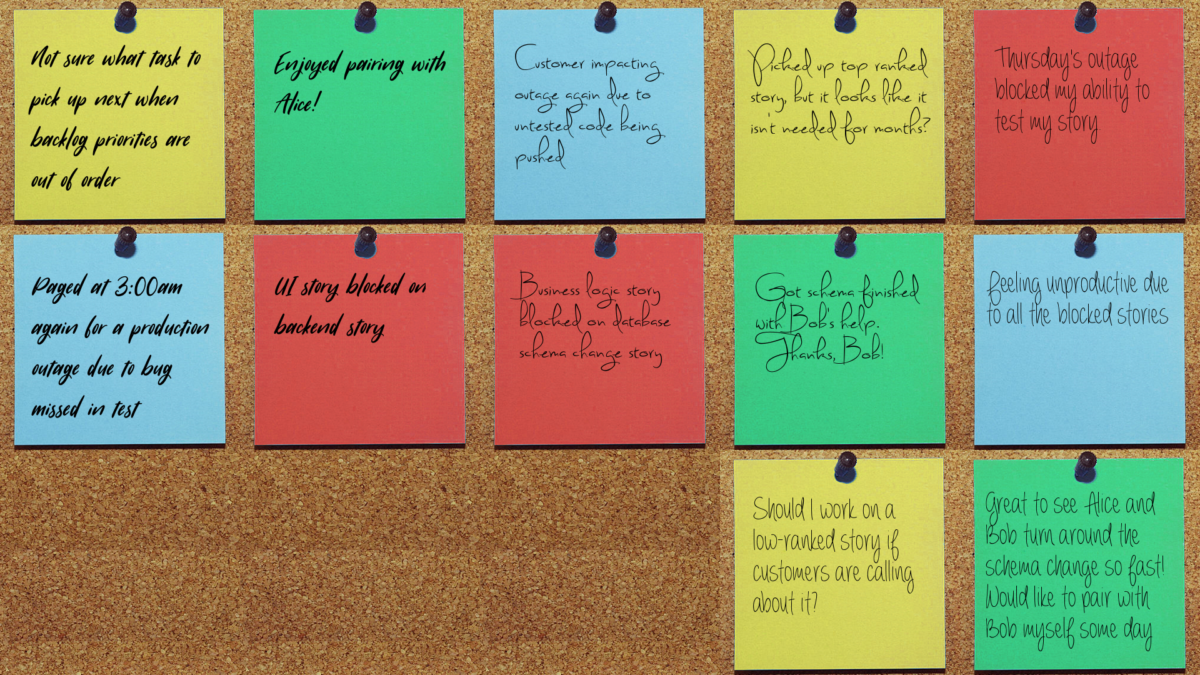 Post-Its on a corkboard - The K Guy